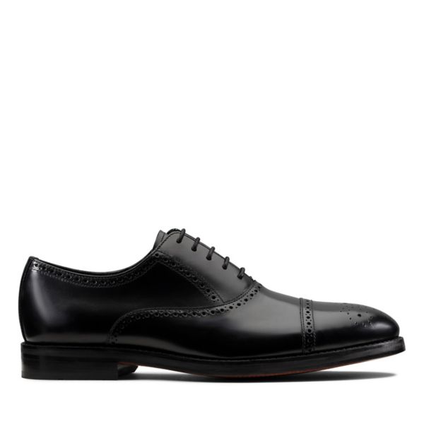 Clarks Mens Oliver Limit Wide Fit Shoes Black | CA-5409678